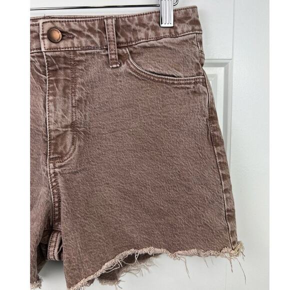 UNIVERSAL THREAD SZ 6/28 Women's Brown Vintage Stretch Cut-Off Midi Jean Shorts - Picture 3 of 9
